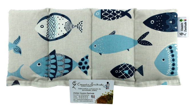 coussin bouillotte graine de lin biologique, à utiliser au micro onde froid  ou