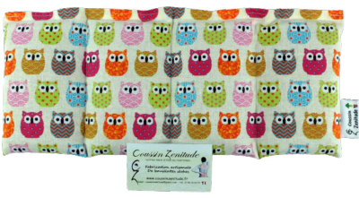 COUSSIN ZENITUDE - BOUILLOTTE SECHE - MINI HIBOU COLOR